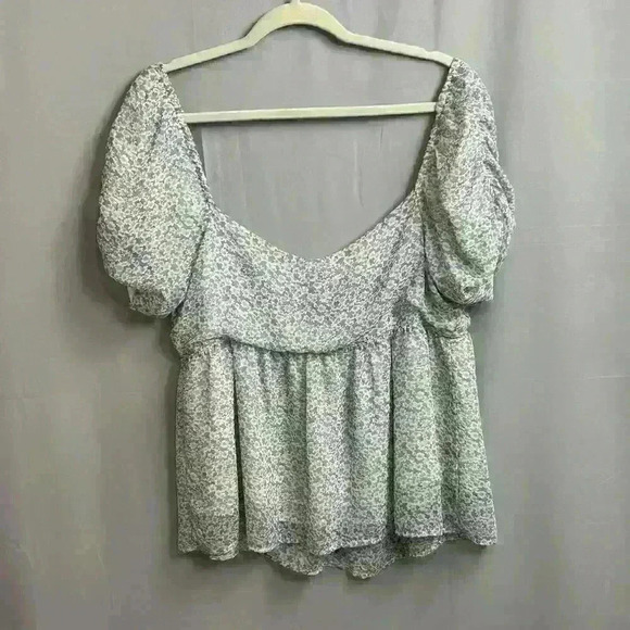 Louna Womens Size Medium Blue Daisy Polyester Blouse Rayon Lining Cottagecore - Picture 14 of 14